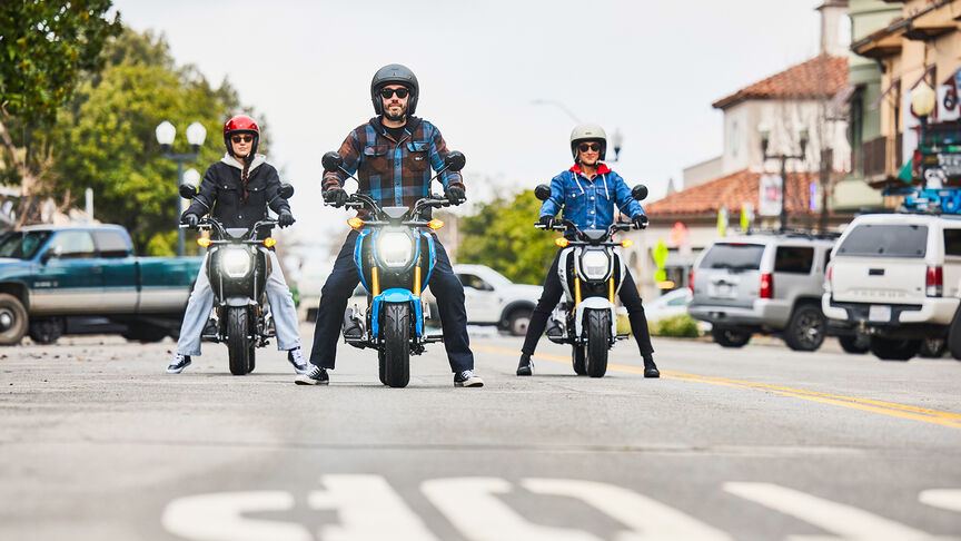 Honda miniMOTO riders on Grom, Monkey and Dax